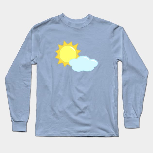 Cute Sun and Cloud Weather Icon in Light Blue Long Sleeve T-Shirt by Kelly Gigi